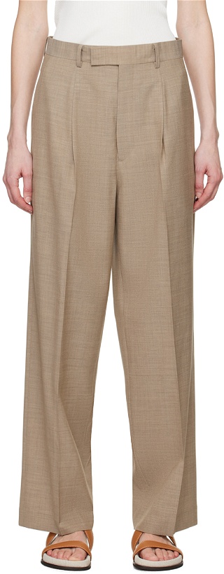 Photo: AURALEE Taupe Pleated Trousers