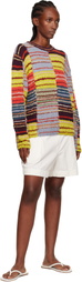 The Elder Statesman Multicolor Patchwork Scrap Crew Sweater