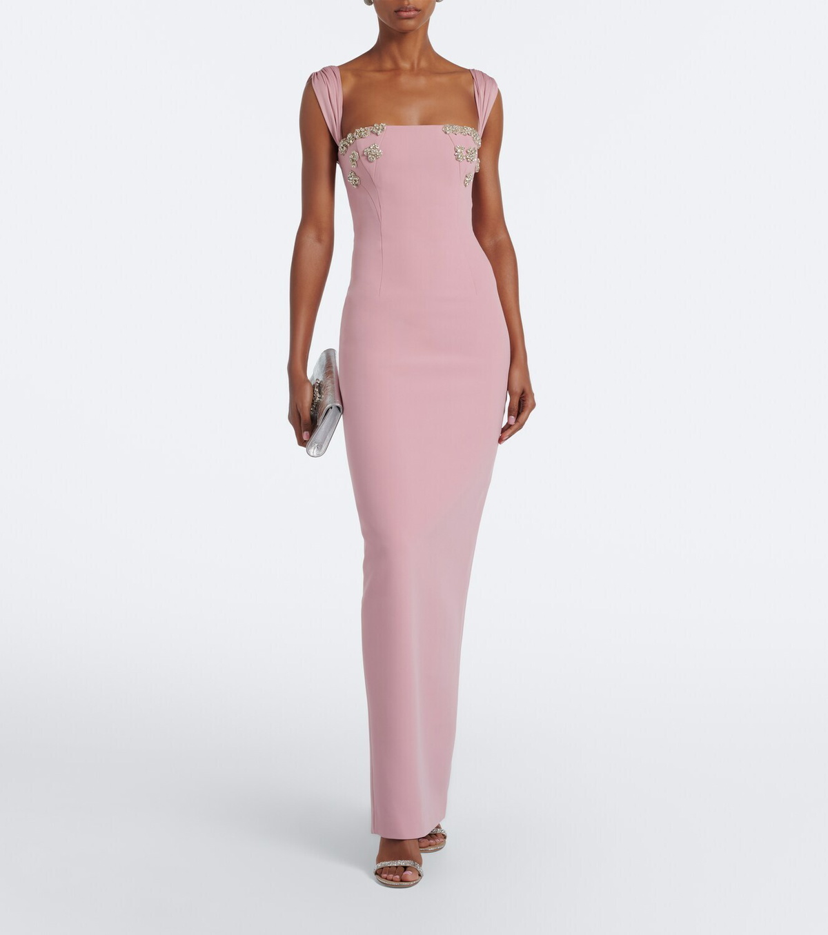 Rachel Gilbert Malia embellished crêpe corset gown