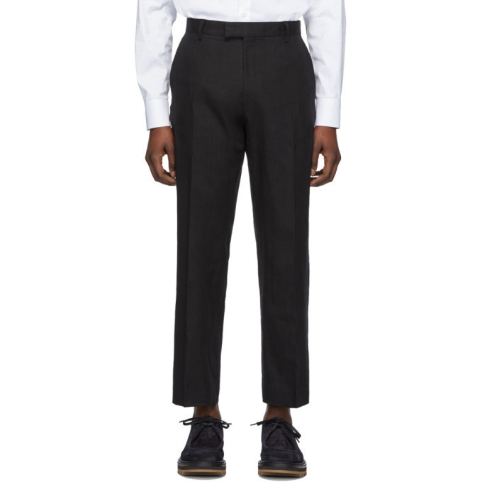 Photo: Dries Van Noten Black Linen Pen Trousers