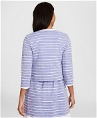 Brooks Brothers Women's Striped Cotton Dobby Cropped Jacket | Blue/White
