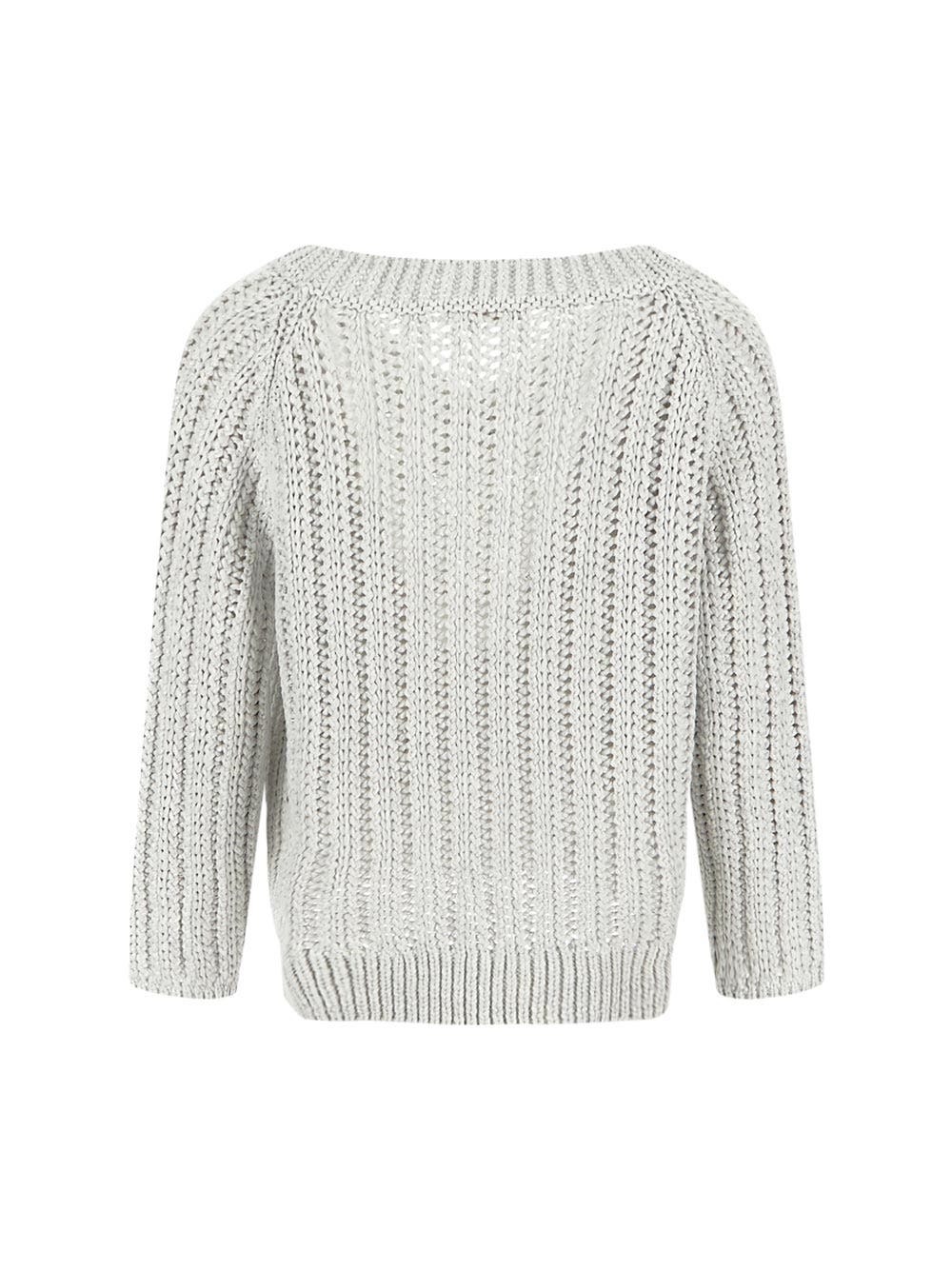 Fabiana Filippi Gray Fleece Wool Cardigan