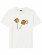 Jacquemus - Le Maracas Embroidered Logo-Print Cotton-Jersey T-Shirt - White