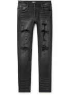 AMIRI - Thrasher Plus Skinny-Fit Distressed Jeans - Black