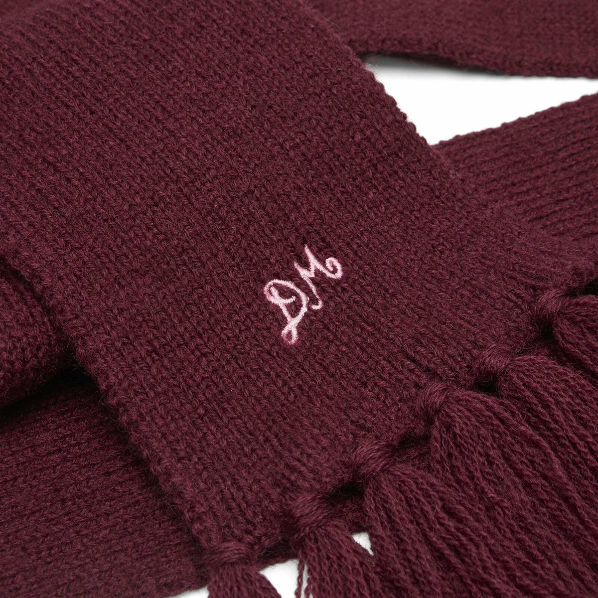 Damson Madder Women's Tassel Hooded Scarf in Burg 