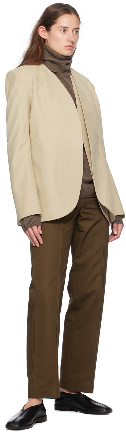 GIA STUDIOS Beige Tulip Faux-Suede Jacket
