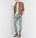 AMIRI - Rope-Trimmed Leather Jacket - Neutrals