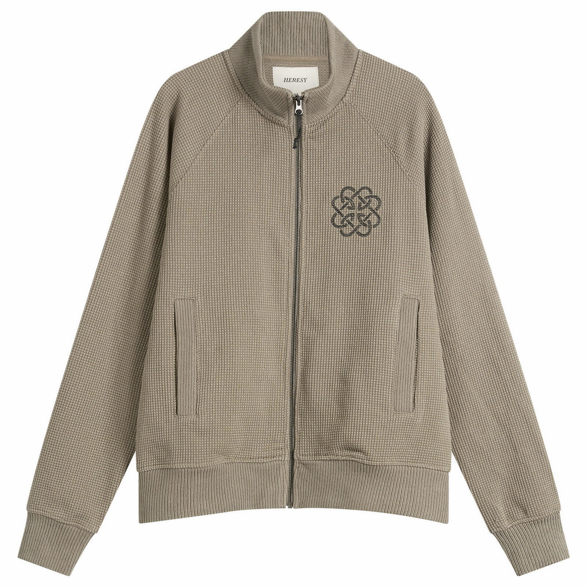 Heresy Men's Knot Zip Knit Cardigan in Mushroom