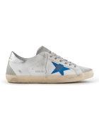 Golden Goose - Superstar Distressed Leather and Suede Sneakers - White