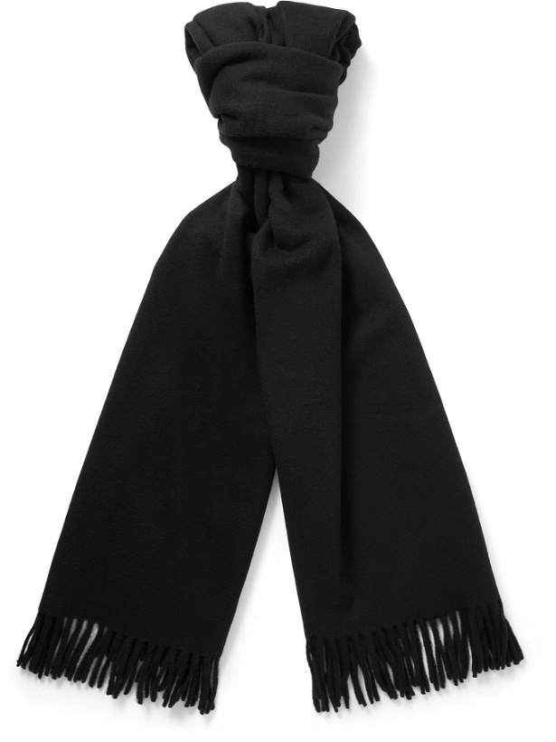 Photo: A.P.C. - Alix Fringed Logo-Embroidered Virgin Wool Scarf