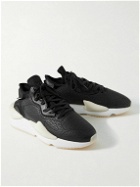 Y-3 - Kaiwa Neoprene-Trimmed Full-Grain Leather Sneakers - Black