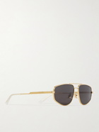 Bottega Veneta - Aviator-Style Gold-Tone Sunglasses