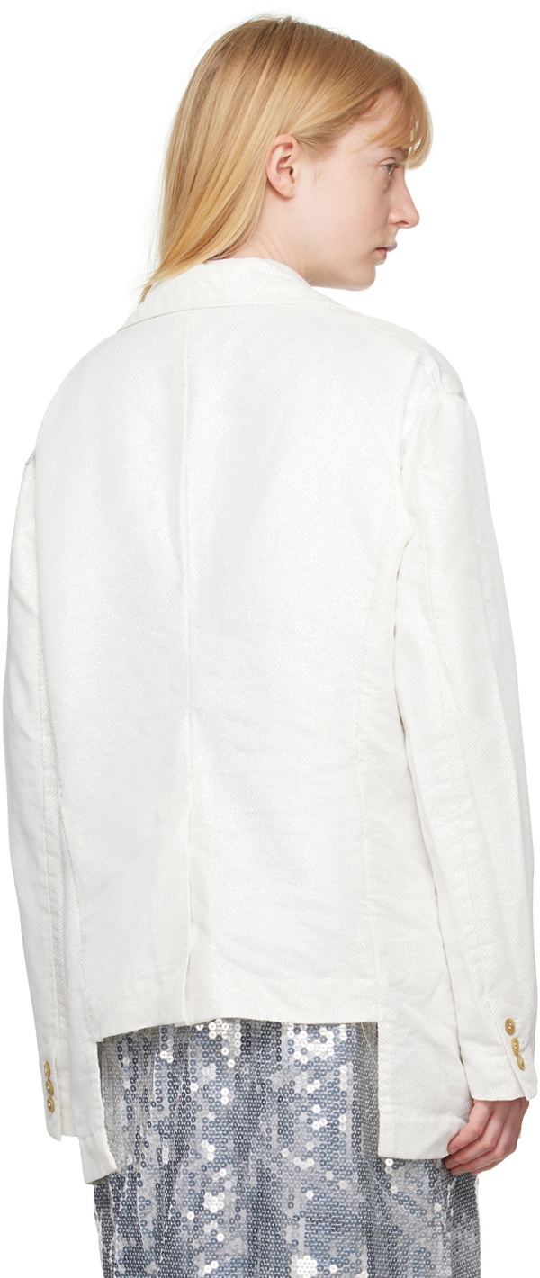 Black Comme des Garçons White Pocket Blazer