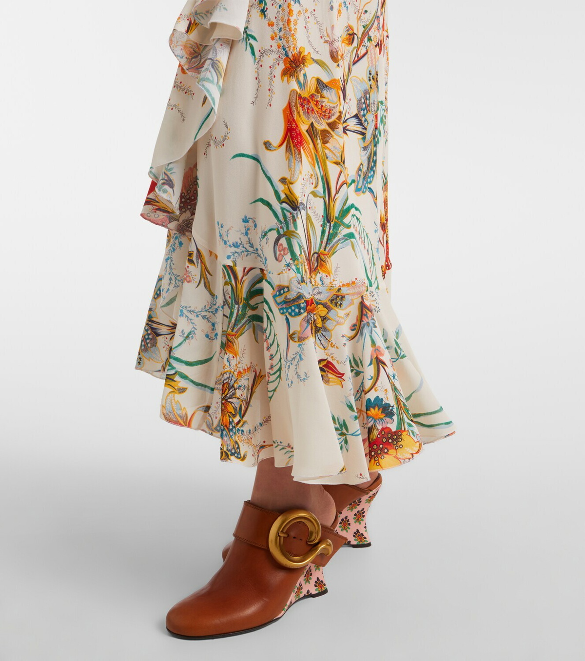 Etro Floral wrap skirt
