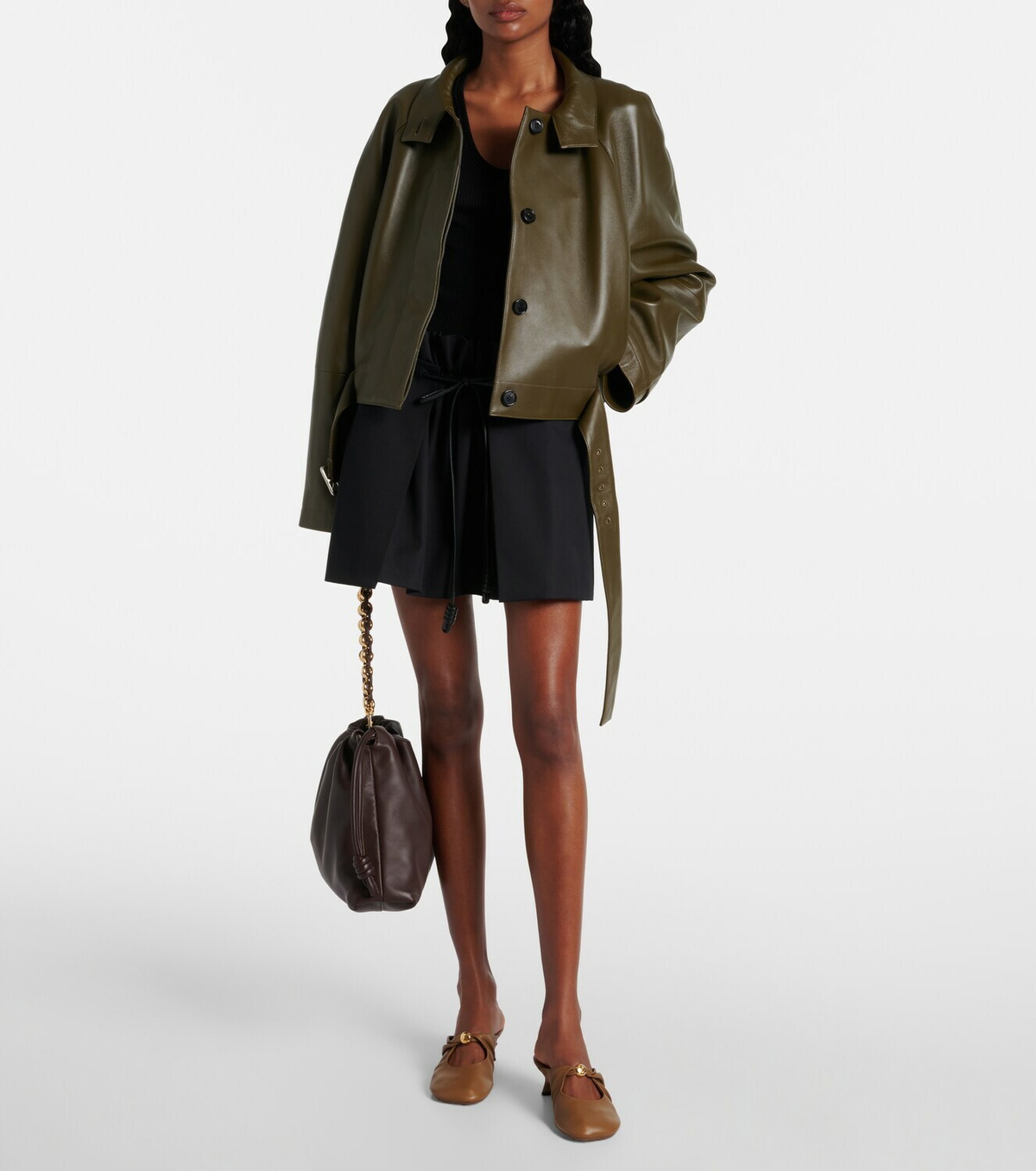 Loewe Pebble 45 leather mules