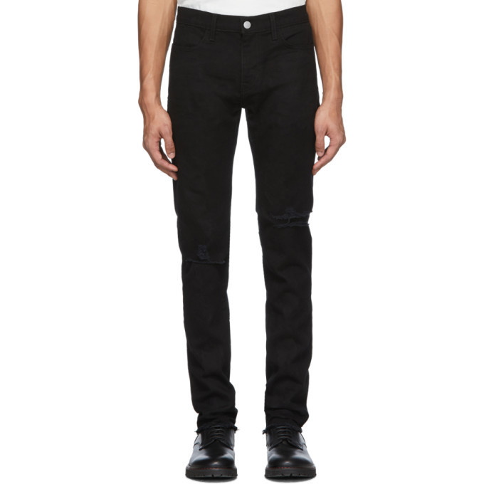 Photo: 424 Black 4 Pocket Distressed Jeans