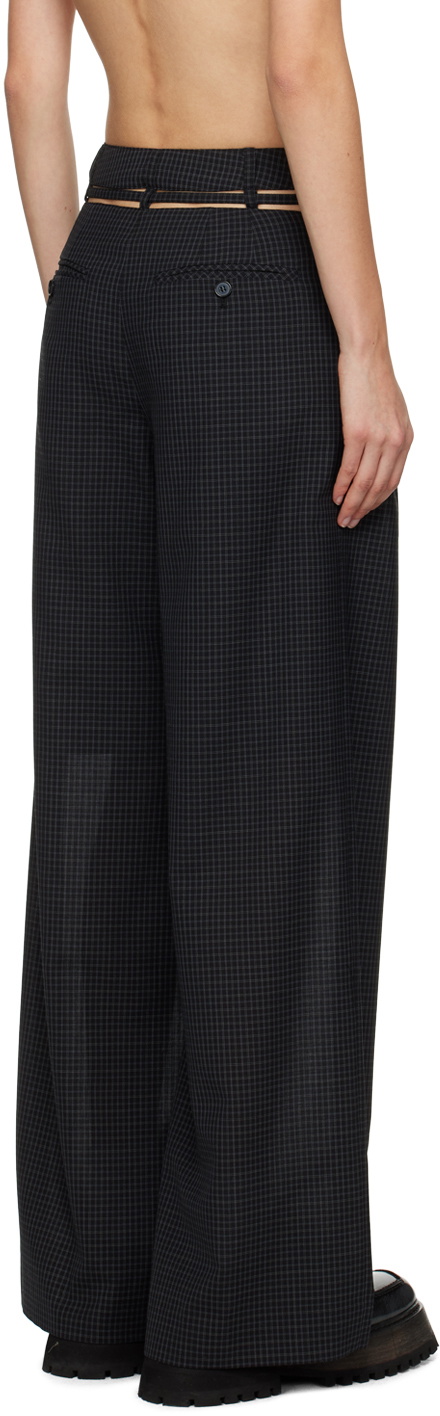 J KOO Black Cut Out Trousers