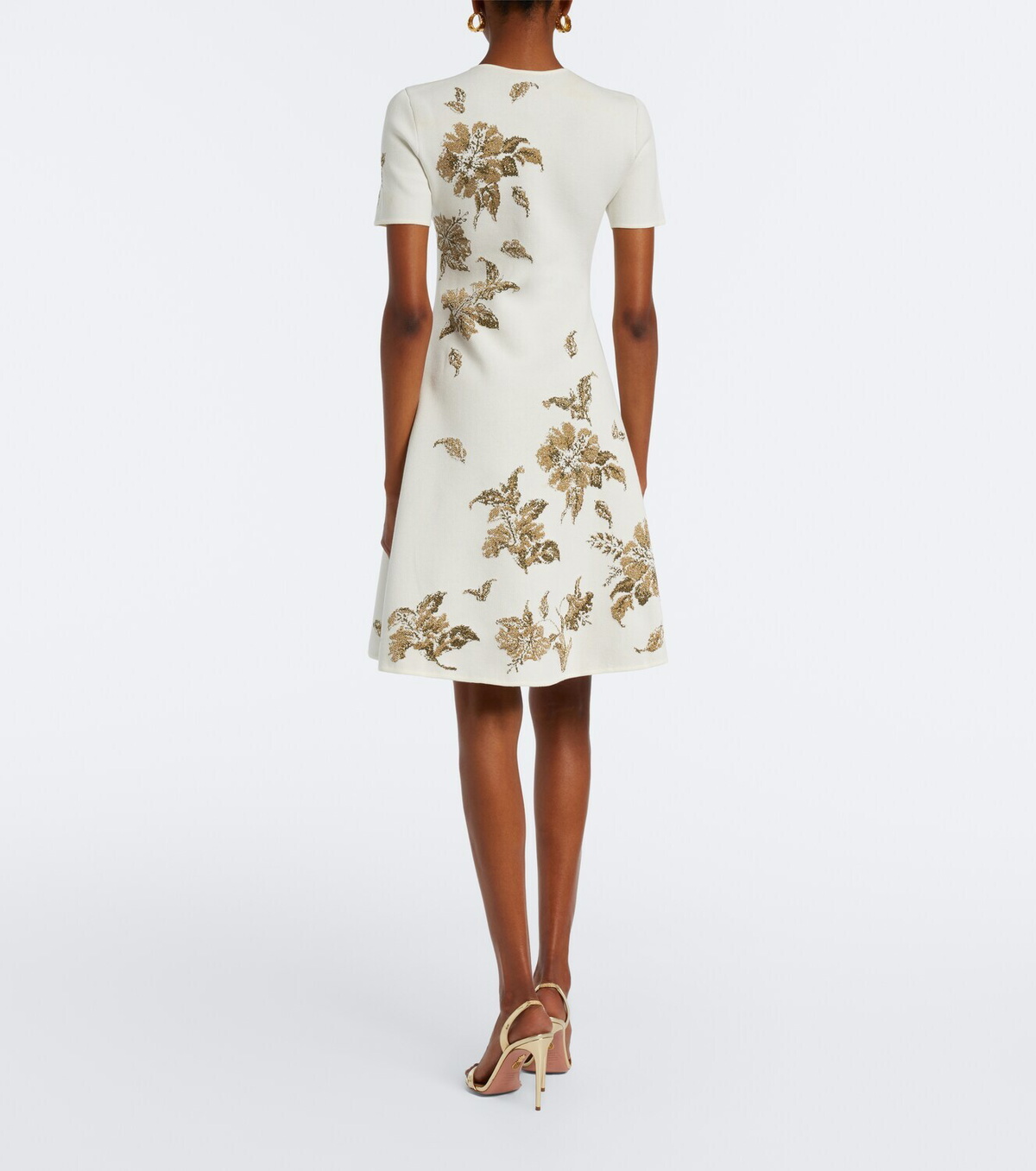 Oscar de la Renta Knitted floral jacquard minidress