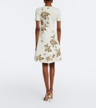Oscar de la Renta Knitted floral jacquard minidress
