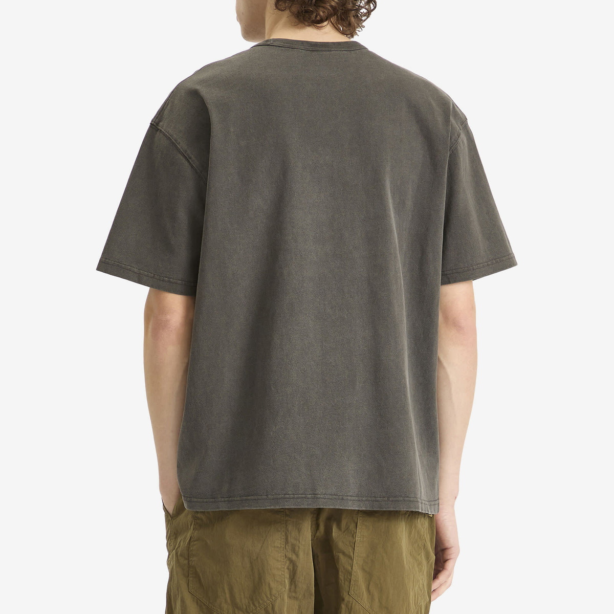 FrizmWORKS Men's Black Flag Pigment Dye T-Shirt in Charcoal