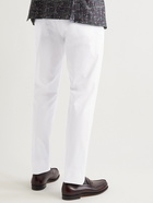 Etro - Slim-Fit Tapered Cotton-Blend Twill Trousers - White