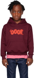OOOF SSENSE Exclusive Kids Burgundy Puff Logo Hoodie