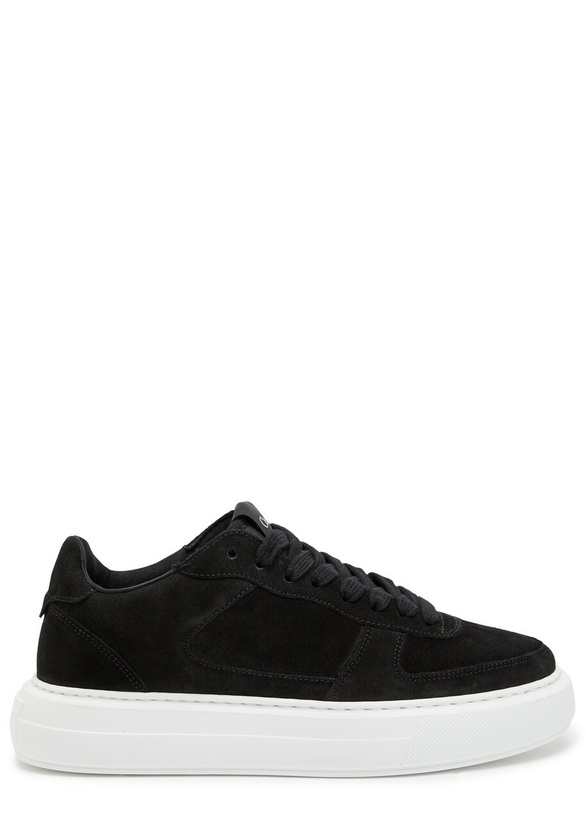 Photo: Cleens Court Panelled Suede Sneakers Black And White