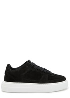 Cleens Court Panelled Suede Sneakers Black And White