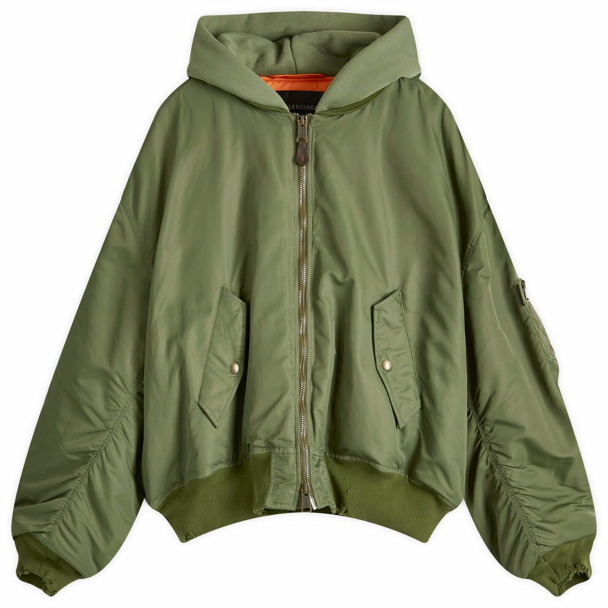 Oversized khaki bomber jacket best sale