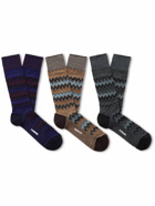 Missoni - Three-Pack Cotton-Blend Jacquard Socks - Multi