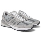 New Balance - 990 V5 Suede and Mesh Sneakers - Gray