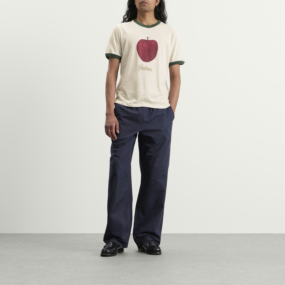 Palmes Men's Apple Ringer T-Shirt in Broken White