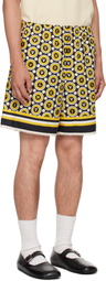 Valentino Black & Yellow Bulles Royales Print Shorts