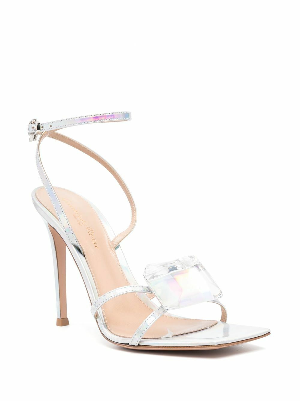 Gianvito Rossi Beige Calf Leather Bos Taurus Stiletto Heel Sandals