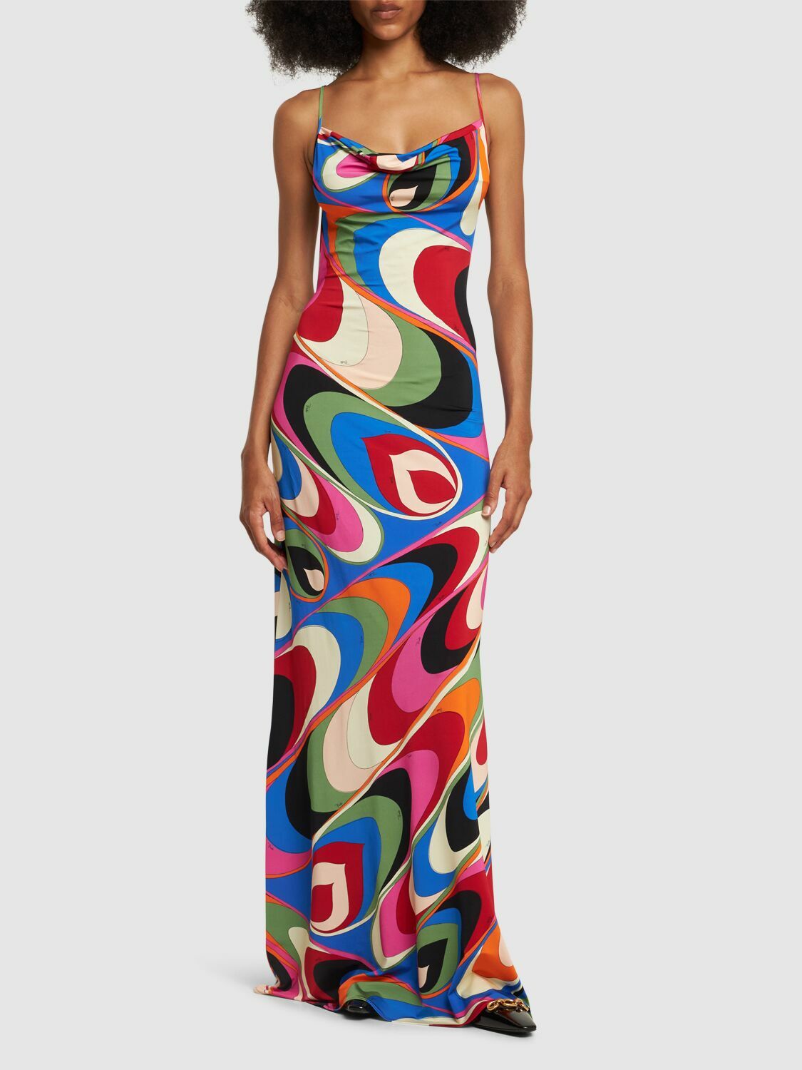 PUCCI Open Back Satin Jersey Long Dress Emilio Pucci PUCCI Open Back Satin Jersey Long Dress Emilio Pucci