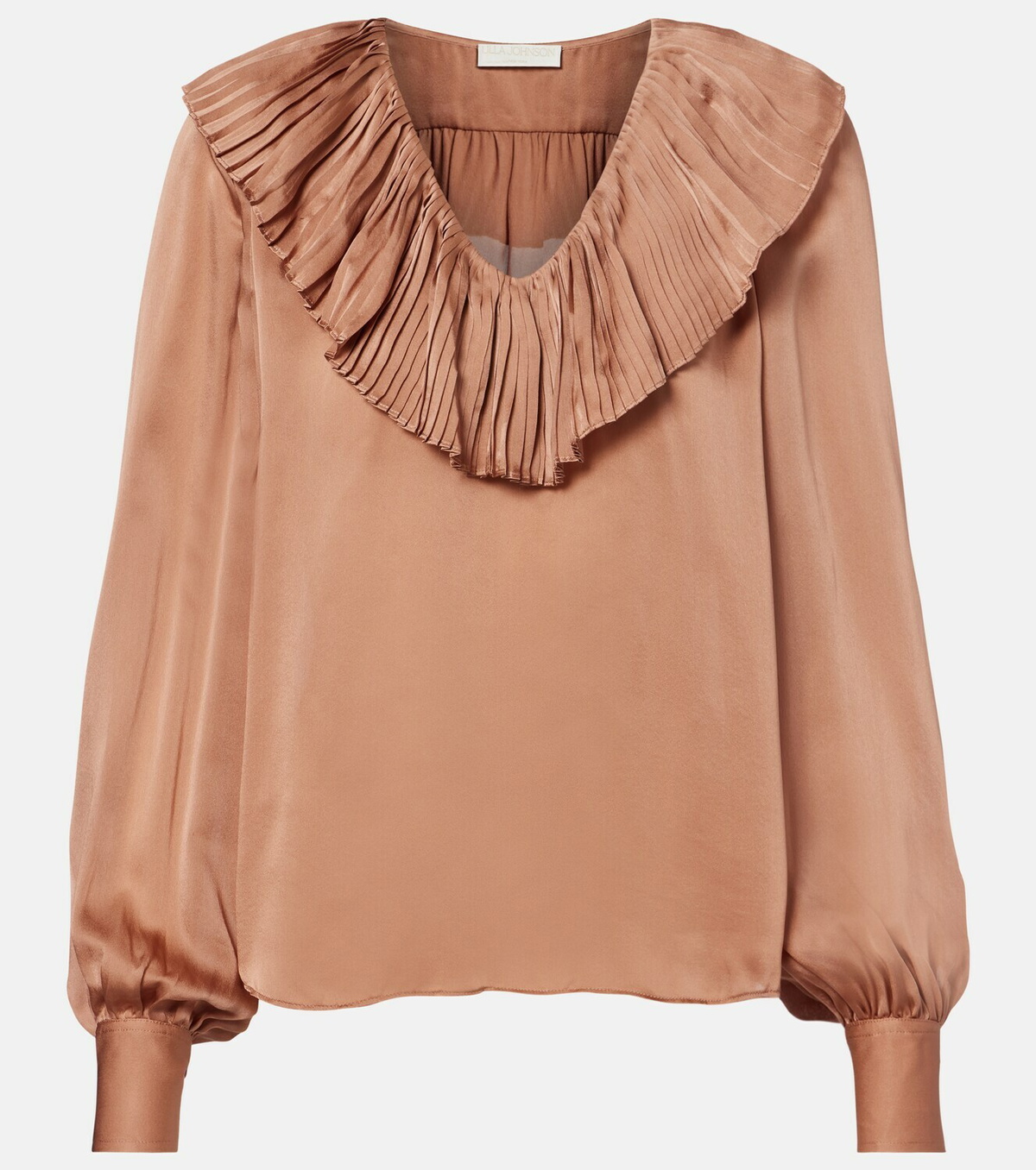 Ulla Johnson Liese pleated silk satin blouse