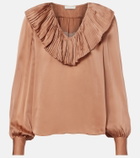 Ulla Johnson Liese pleated silk satin blouse
