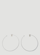 Logo Plaque Hoop Earrings in White