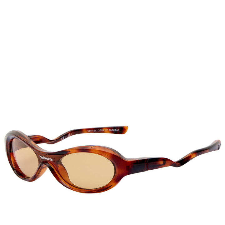 Photo: Le Specs x No Problemo Vortex Deux Sunglasses in Tortoiseshell/Mustard Mono 