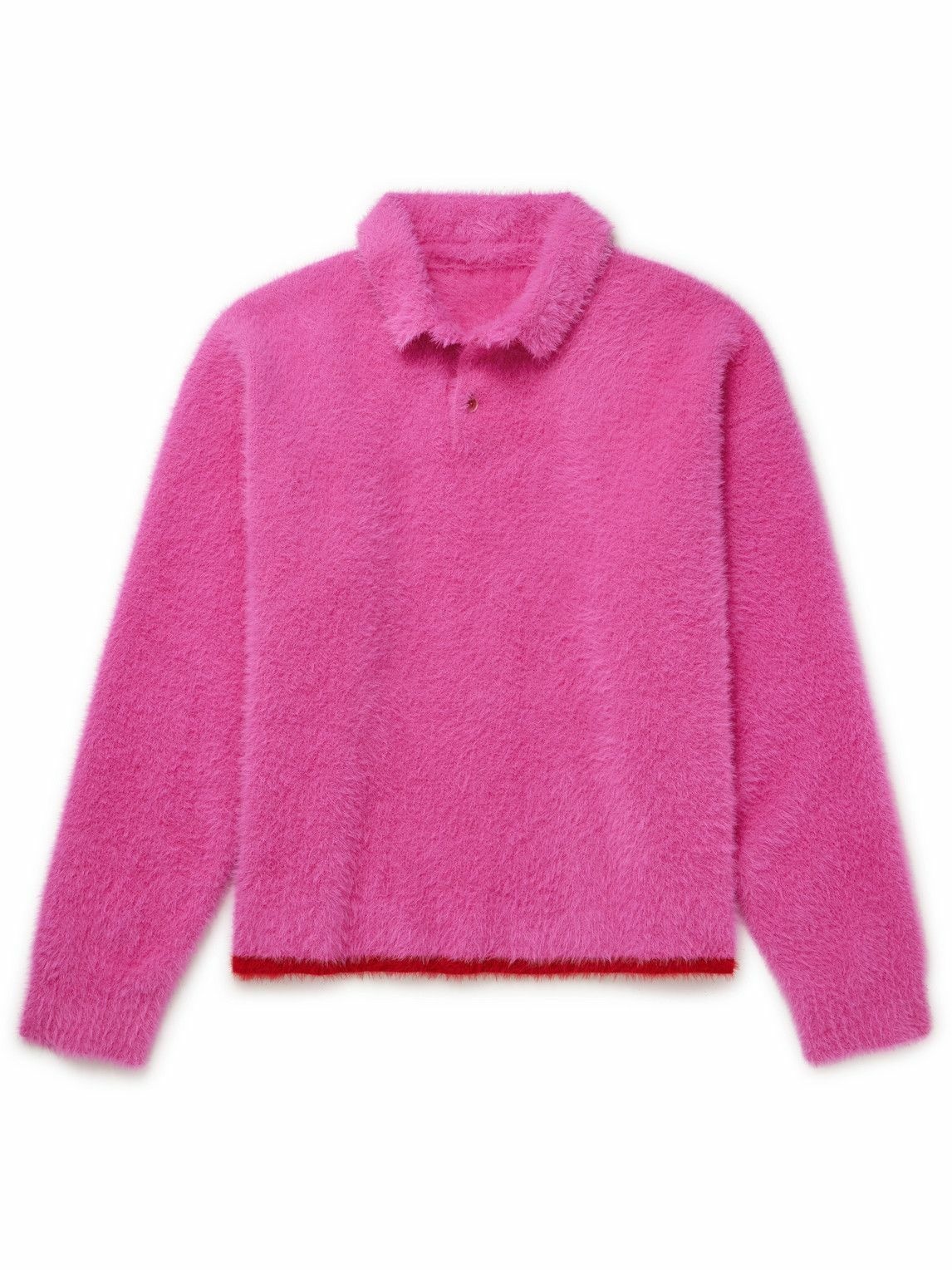 Photo: Jacquemus - Polo Neve Brushed-Knit Sweater - Pink