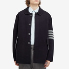 Thom Browne Men's Merino Short Car Coat in Navy