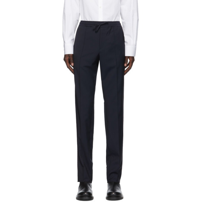 Photo: Valentino Navy Mohair Piping Trousers