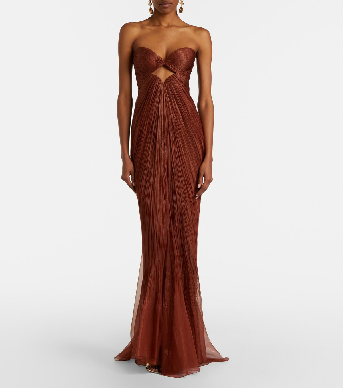 Maria Lucia Hohan Rachel draped silk muslin bustier gown