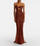 Maria Lucia Hohan Rachel draped silk muslin bustier gown