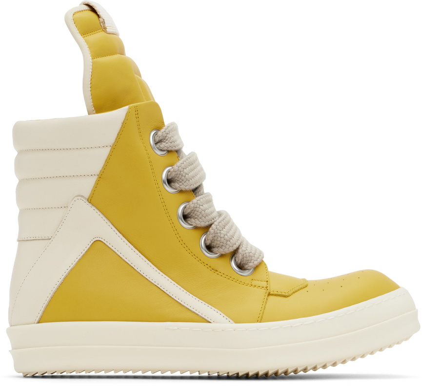 Rick Owens Yellow Jumbolaced Geobasket Sneakers Rick Owens