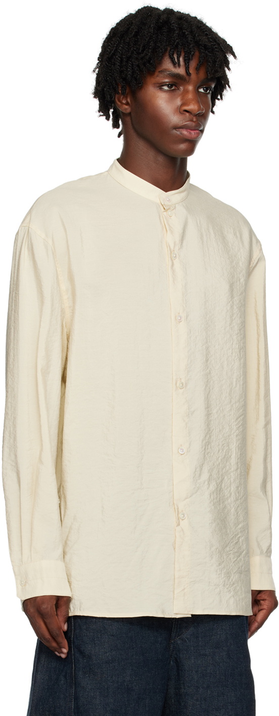 【LEMAIRE 】STRAIGHT COLLAR TWISTED SHIRT STRAIGHT COLLAR TWISTED SHIRT - Cream - Cotton Poplin - Women