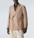 Rubinacci Herringbone linen and wool blazer