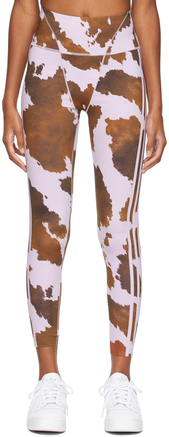 adidas x IVY PARK Purple & Brown Cow Print Tights adidas x IVY PARK