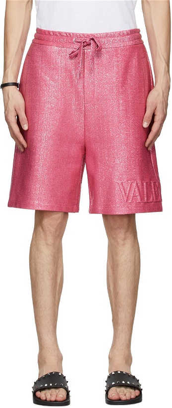 Photo: Valentino Pink Embossed Bermuda Shorts