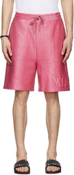 Valentino Pink Embossed Bermuda Shorts